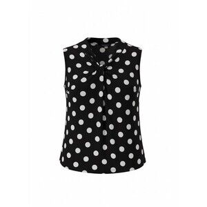 Tommy Hilfiger Women’s XL Sleeveless Mock Neck Top - Black & White Polka Dot